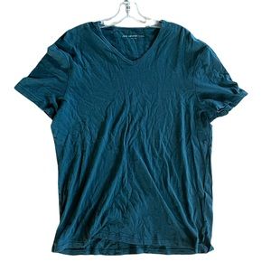 John Varvatos USA Teal V Neck T Shirt Sz L